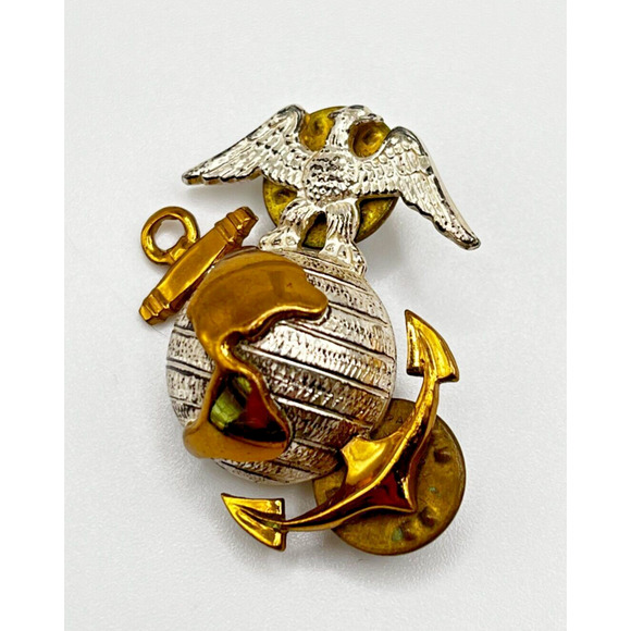 10k Gold Filled and Sterling Marine Corps EGA Collar Badge - Picture 1 of 6